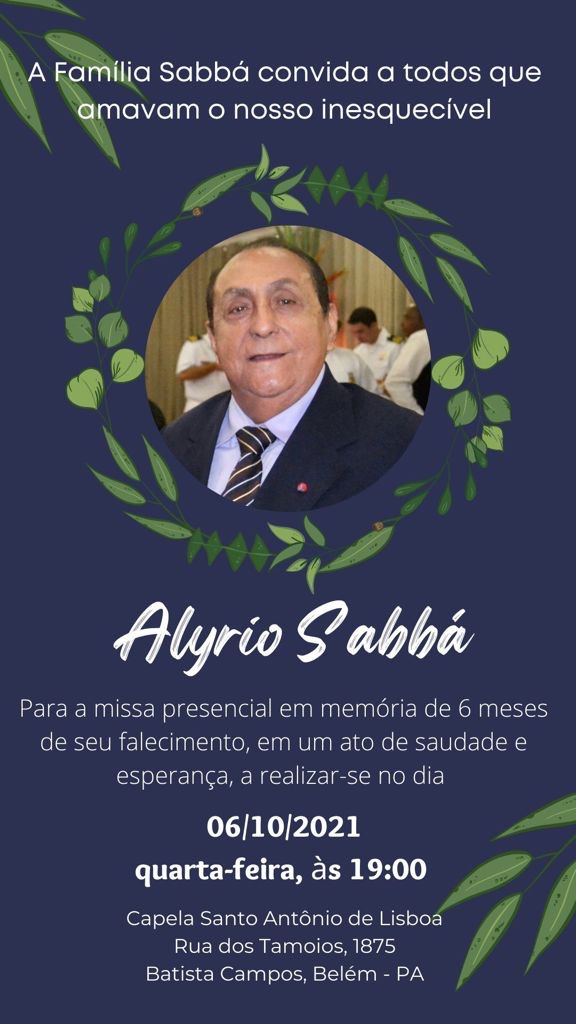 ALYRIO SABBÁ – 6 meses de saudade.
